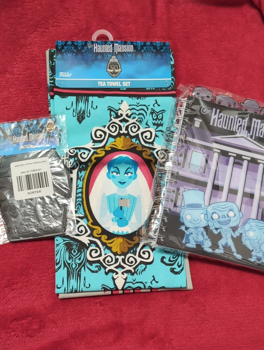 Haunted Mansion Teal Tea Towel Set + Notebook Bundle